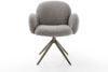 Drehstuhl Nube-Flex mit Armlehnen Bouclé Silbergrau Kreuzgestell breit Effektfinish Titan 360° drehbar Taschenfederkern Bild 2