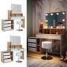 Schminktisch Anja Weiß/Sonoma 139.8 cm mit LED Beleuchtung und Hocker Vicco Bild 2