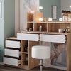 Schminktisch Anja Weiß/Sonoma 139.8 cm mit LED Beleuchtung und Hocker Vicco Bild 5