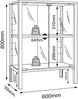 VCM Standvitrine Jensol 921913 Honig-Eiche H. 80 x B. 60 x T. 35 cm Bild 5