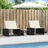 vidaXL Modulare Sonnenliegen 2 Stk. mit Tisch Schwarz Poly Rattan 368422 Bild 4