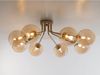 Deckenleuchte HONEY Gold mit 8 Glaskugeln Bernsteinfarbig, Breite 88cm Bild 5