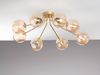 Deckenleuchte HONEY Gold mit 8 Glaskugeln Bernsteinfarbig, Breite 88cm Bild 3