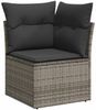 vidaXL 10-tlg. Garten-Sofagarnitur mit Kissen Grau Poly Rattan Akazie 3327532 Bild 4