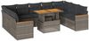 vidaXL 10-tlg. Garten-Sofagarnitur mit Kissen Grau Poly Rattan Akazie 3327532 Bild 2