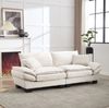 Doppelsitzer Sofa mit Samtbezug, Polsterkissen & Holzrahmen, 224x81x81 cm, Beige Bild 2