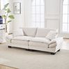 Doppelsitzer Sofa mit Samtbezug, Polsterkissen & Holzrahmen, 224x81x81 cm, Beige Bild 4