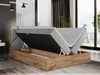Boxspringbett mit Kopfteil und Topper, Polsterbett - GUNAR - 180 x 200 cm - Hellgrau Velvet - H3 - Topper T25 Bild 2
