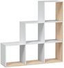 Dmora Abilu-Bücherregal, doppelseitiges Bücherregal mit 6 Fächern, Büro-Trennregal, 108 x 28 x 110 cm, Weiß und Eiche Bild 5
