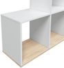 Dmora Abilu-Bücherregal, doppelseitiges Bücherregal mit 6 Fächern, Büro-Trennregal, 108 x 28 x 110 cm, Weiß und Eiche Bild 4