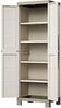Dmora Gartenschrank Strathmore, Gartenmöbel, Mehrzweck-Gartenschrank, Container für Balkon oder Garage, Made in Italy, 65x45 h182 cm, Sand Bild 4