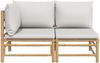 vidaXL 2-tlg. Garten-Lounge-Set Hellgraue Kissen Bambus 362276 Bild 3