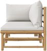 vidaXL 2-tlg. Garten-Lounge-Set Hellgraue Kissen Bambus 362276 Bild 4