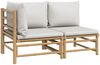 vidaXL 2-tlg. Garten-Lounge-Set Hellgraue Kissen Bambus 362276 Bild 2