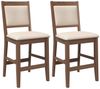 vidaXL Barhocker mit Kissen 2 Stk. Braun Massivholz Gummibaum 4102563 Bild 2
