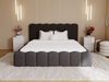 GRAINGOLD Smile Doppelbett 140x200, mit hohem Kopfteil, Bettkasten, Bouclé-Stoff, Schwarz Bild 3