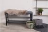 House Nordic Bank mit Kissen und 2 Regalen, grau, schwarze Beine, 100x34x50 cm Bild 5