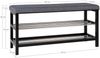 House Nordic Bank mit Kissen und 2 Regalen, grau, schwarze Beine, 100x34x50 cm Bild 4
