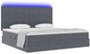 vidaXL LED-Speicherbett mit Matratze Dunkelgrau 200 x 200 cm Samt 3372628 Bild 3