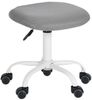 FurnitureR Sitzhocker Sitness Bobby für Kinder, Standfußring Alu weiß lackiert, Stoffbezug, grau Bild 1