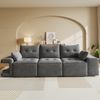 Merax modulares 3-Sitzer-Sofa mit breiten Armlehnen, Cloud-Sofa, integriertem Stauraum, gepolstertem Haustierbereich, mit zwei Kissen, Grau Bild 3