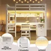 Etagenbett mit Schreibtisch, LED-Beleuchtung, Lattenrost, Wandgitter, Schubladen, Rausfallschutz, Trittleiter und Regal, 140x200 cm/90x200 cm, Kinderbett, Kiefer Bild 3