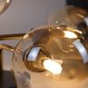 ZMH Kronleuchter Glaskugel Deckenlampe Wohnizimmer - Deckenleuchte Schlafzimmer Vintage Wohnzimmerlampe G9 Retro Schalfzimmerlampe Esszimmer 5 Flammig für Arbeitszimmer Büro Küche Bild 5