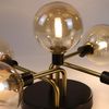 ZMH Kronleuchter Glaskugel Deckenlampe Wohnizimmer - Deckenleuchte Schlafzimmer Vintage Wohnzimmerlampe G9 Retro Schalfzimmerlampe Esszimmer 5 Flammig für Arbeitszimmer Büro Küche Bild 4