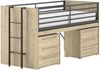 Halbhohes Bett mit Schreibtisch Kommoden Sam 98 x 219 x 116.6 cm Bild 2