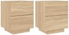 vidaXL Nachttische mit LED-Leuchten 2 Stk. Sonoma Eiche Holzwerkstoff 836740 Bild 2