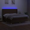 vidaXL Boxspringbett mit Matratze & LED Stoff Dunkelbraun 160x200 cm, Härtegrad: H2 [3138728] Bild 3