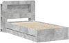 vidaXL Bettgestell mit Stauraum Betongrau 75x190 cm Holzwerkstoff 3433992 Bild 3