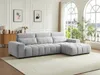 Vente-unique - LOPONZA Sofa Stoff Grau - B 183 cm x H 68 cm x L 312 cm Bild 4
