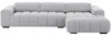 Vente-unique - LOPONZA Sofa Stoff Grau - B 183 cm x H 68 cm x L 312 cm Bild 5