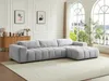 Vente-unique - LOPONZA Sofa Stoff Grau - B 183 cm x H 68 cm x L 312 cm Bild 3