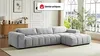 Vente-unique - LOPONZA Sofa Stoff Grau - B 183 cm x H 68 cm x L 312 cm Bild 2