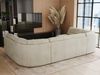 Ecksofa, Sofa big XXL, Wellenfedern, Wohnlandschaft XXL, mit Schlaffunktion - COMODO U - Beige Velours Bild 3