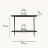 Wohnando Couchtisch Konsolentisch "Ares", dunkles Mamordekor, schwarz, 100 x 30 x 75 cm, Flurtisch, schwarz Metallbeine, Ablagetisch Flur, Wohnzimmer Sideboard Bild 3