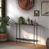 Wohnando Couchtisch Konsolentisch "Ares", dunkles Mamordekor, schwarz, 100 x 30 x 75 cm, Flurtisch, schwarz Metallbeine, Ablagetisch Flur, Wohnzimmer Sideboard Bild 2
