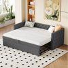 Merax Daybett, Tagesbett Schlafsofa mit Unterbett 90x200 cm/180x200 cm Polsterbett Samt Bild 2