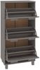 vidaXL Schuhschrank HAMAR Hellgrau 59,5x35x117 cm Massivholz Kiefer 340515 Bild 4
