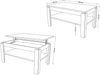 designimpex Couchtisch Design Asti-P Tisch höhenverstellbar 55 - 67cm Esstisch Bild 4