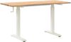 vidaXL Schreibtisch Weiß und Natur 140 x 60 cm Massivholz Eiche 3426546 Bild 2