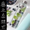 Moritz & Moritz Trinkflasche Trinkflasche Glas 500ml (Blau/Grau), schützender Neoprenbezug & Trageschlaufe Bild 3