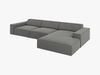 Micadoni Ecksofa Jodie 4-Sitzer Rechts Samt Bluvel Hellgrau Bild 3