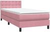 vidaXL Boxspringbett mit Matratze Rosa 80x220 cm Samt 3316622 Bild 4