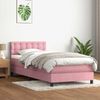 vidaXL Boxspringbett mit Matratze Rosa 80x220 cm Samt 3316622 Bild 1