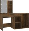 vidaXL LED-Schminktisch mit Schrank Räuchereiche Holzwerkstoff 3120185 Bild 2