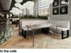 MEBLINI Eckbank für Esszimmer mit ausziehbarem Tisch - Küchenbank - Essecke - Sitzecke Küche - PETER - U-Beine 142x196x87cm Rechts - Beige Samt/B Weiß Hochgl. Bild 4