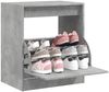 Schuhschrank, Schuhkipper für Flur, skandinavisch Betongrau 60x42x69 cm Holzwerkstoff Bild 2
